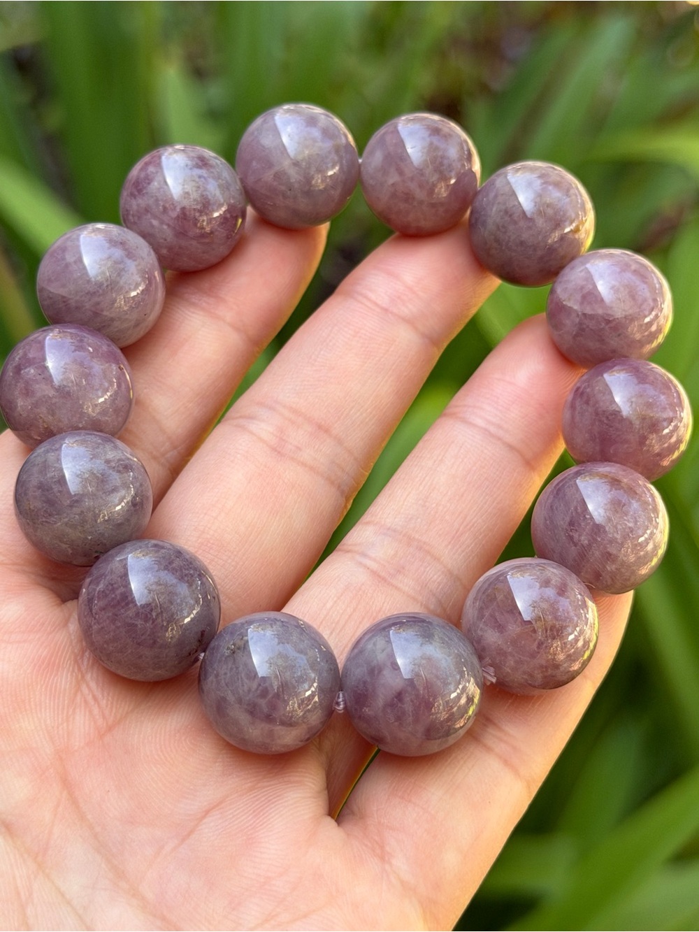 Lepidolite Beaded Stretch‎ Bracelet Palo